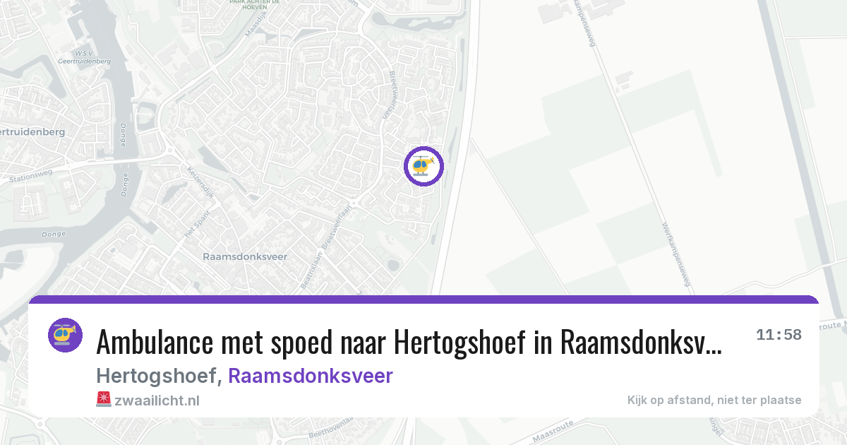 Ambulance met spoed naar Hertogshoef in Raamsdonksveer — 13 jun 2026