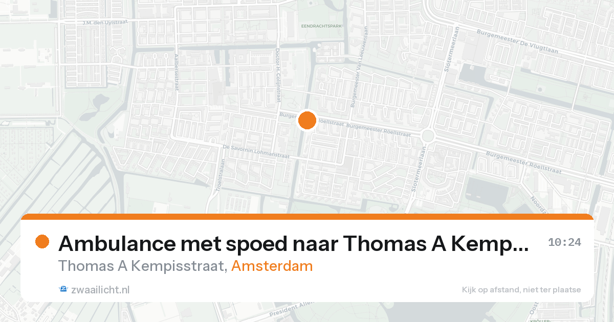 Ambulance met spoed naar Thomas A Kempisstraat in Amsterdam — 26 aug 2026