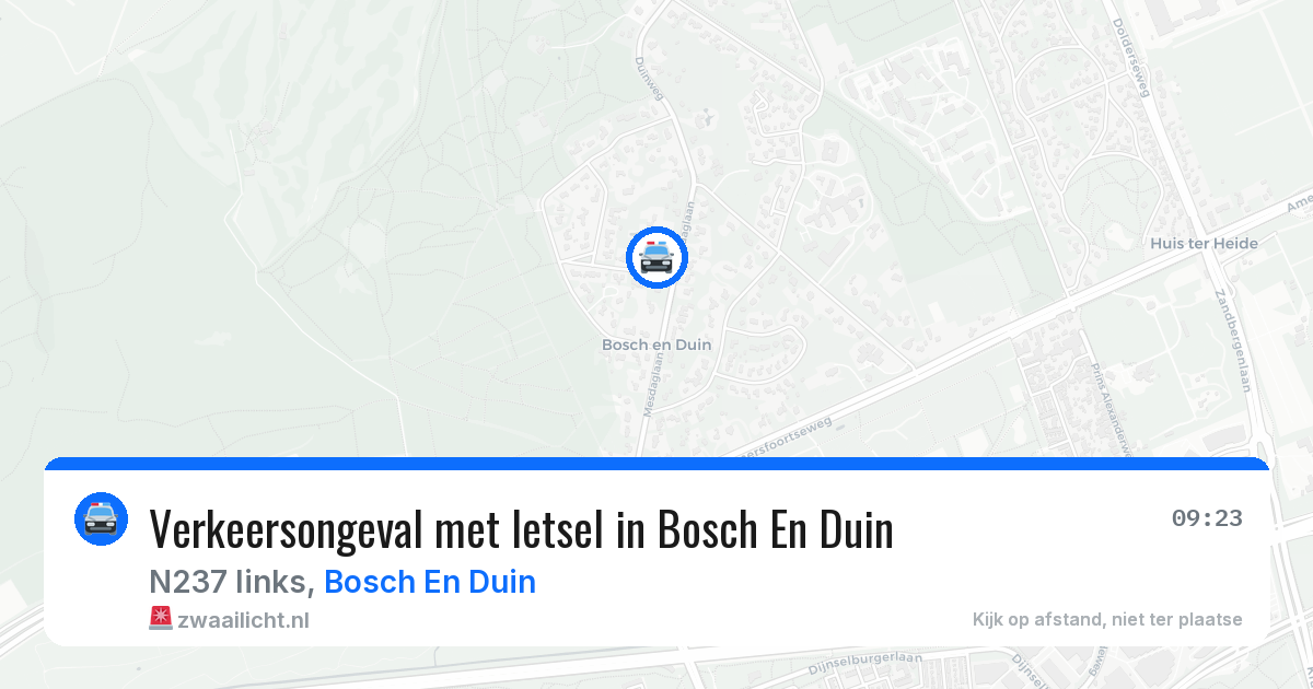 Verkeersongeval met letsel in Bosch En Duin — 11 mei 2026