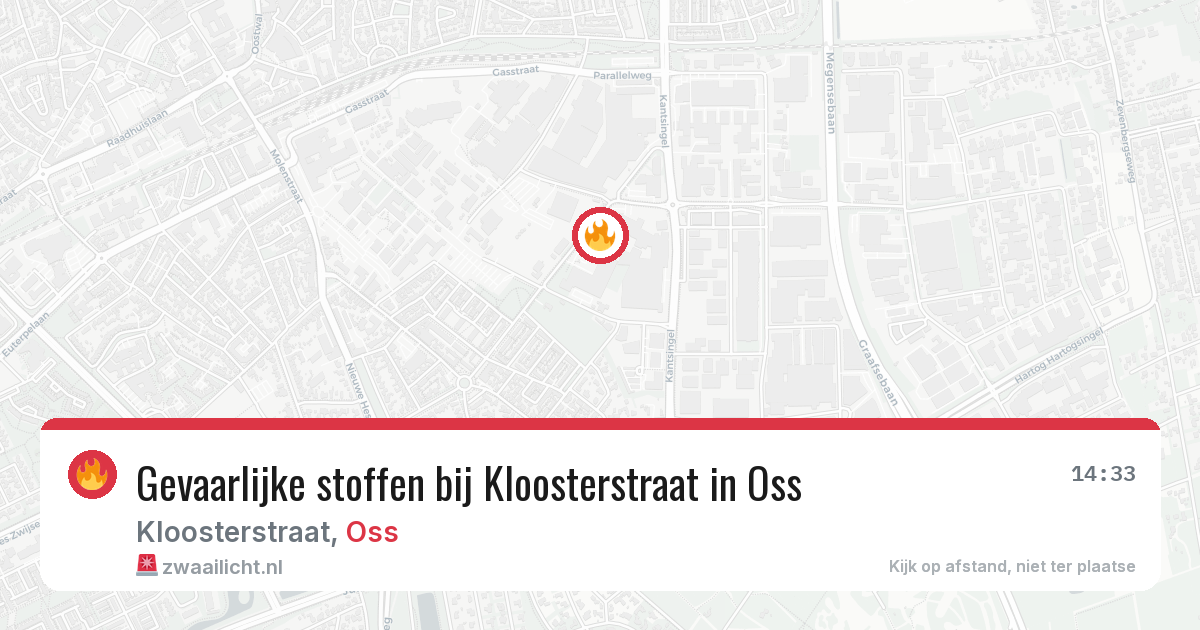 Gevaarlijke stoffen bij Kloosterstraat in Oss — 2 jul 2026