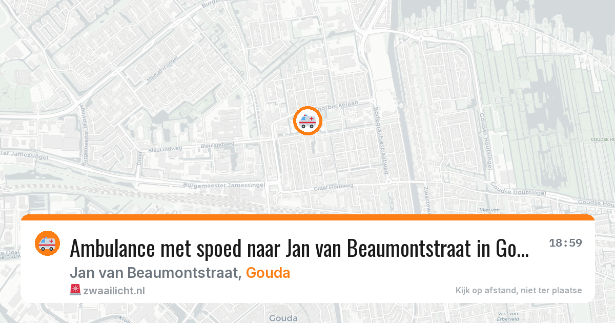 Ambulance met spoed naar Jan van Beaumontstraat in Gouda — 7 apr 2026
