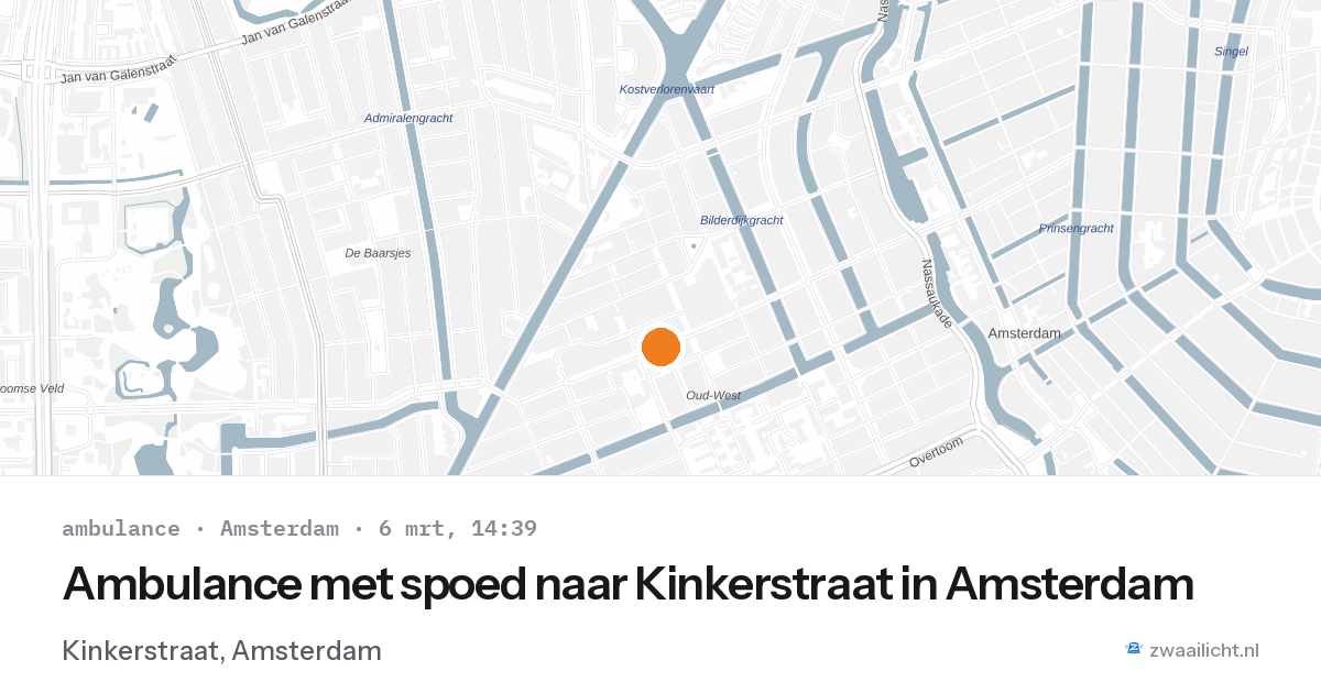Ambulance met spoed naar Kinkerstraat in Amsterdam — 6 mrt 2026
