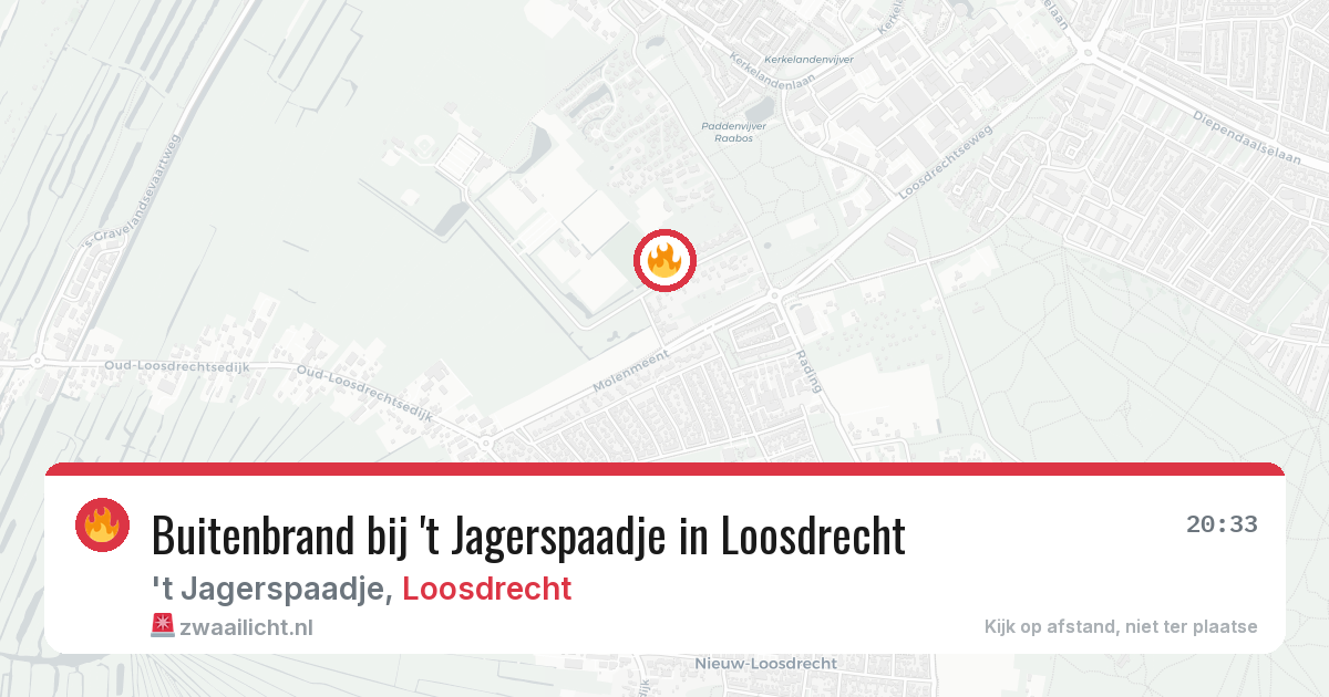 Buitenbrand bij 't Jagerspaadje in Loosdrecht — 19 jul 2026