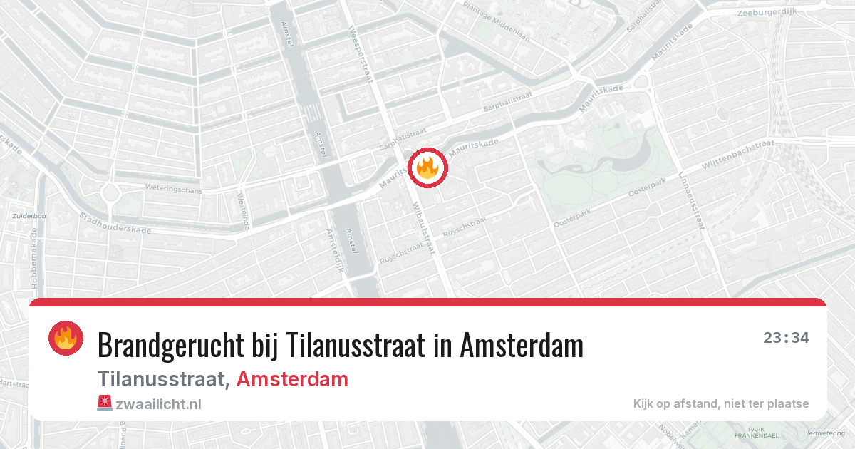 Brandgerucht bij Tilanusstraat in Amsterdam — 28 mei 2026