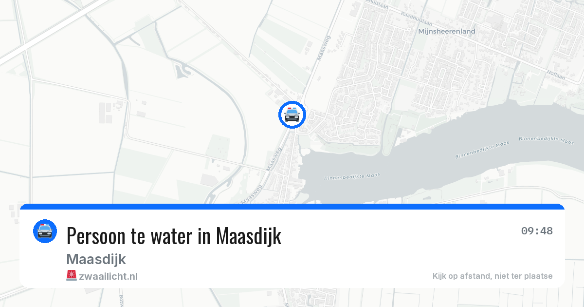 Persoon te water in Maasdijk — 22 mrt 2026