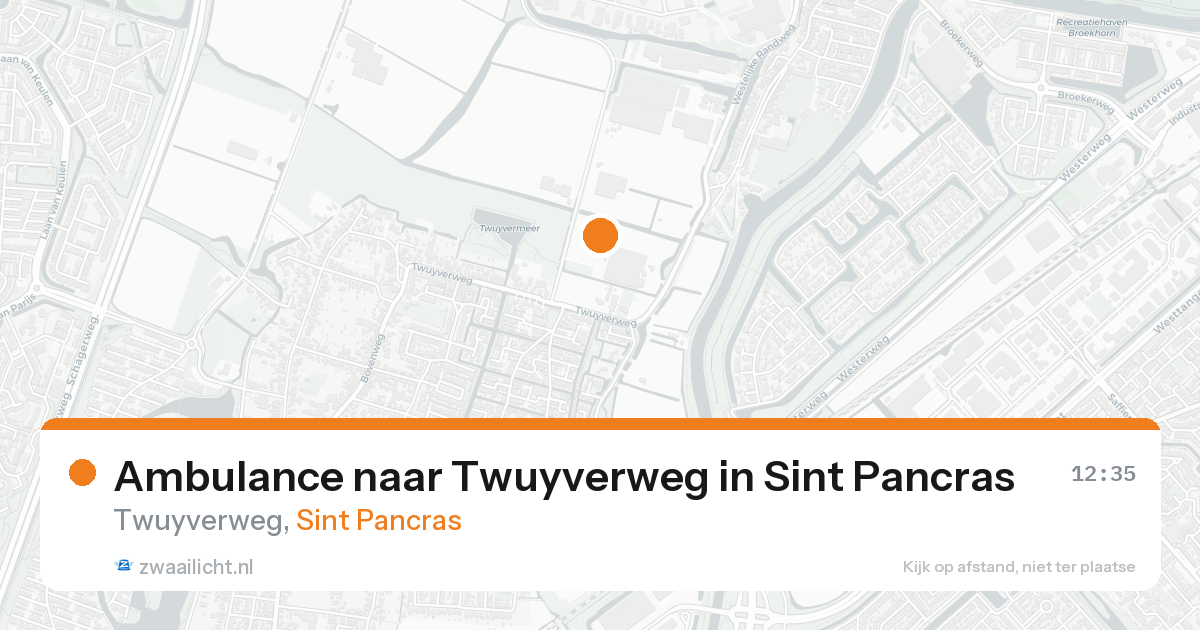 Ambulance naar Twuyverweg in Sint Pancras — 14 aug 2026
