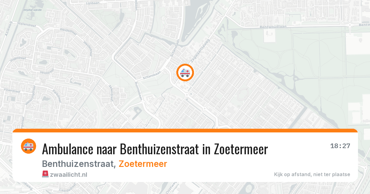 Ambulance naar Benthuizenstraat in Zoetermeer — 8 aug 2026