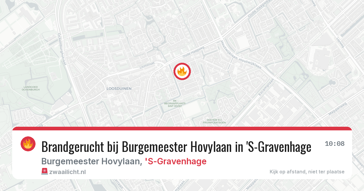 Brandgerucht bij Burgemeester Hovylaan in 'S-Gravenhage — 1 aug 2026