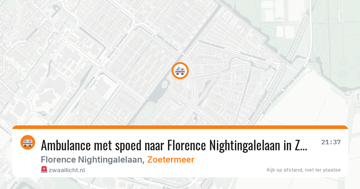 Ambulance met spoed naar Florence Nightingalelaan in Zoetermeer — 24 apr 2026