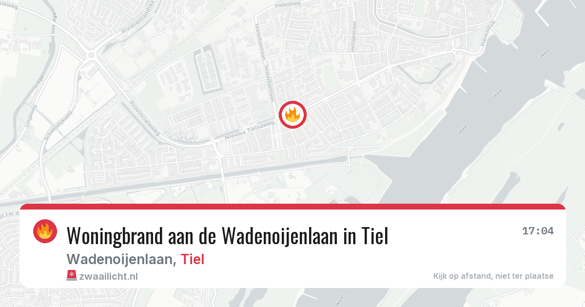 Woningbrand aan de Wadenoijenlaan in Tiel — 25 mei 2026