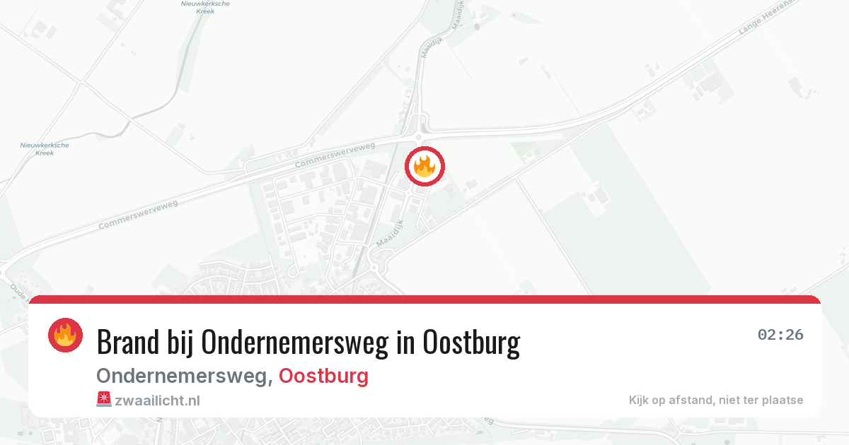 Brand bij Ondernemersweg in Oostburg — 5 aug 2026