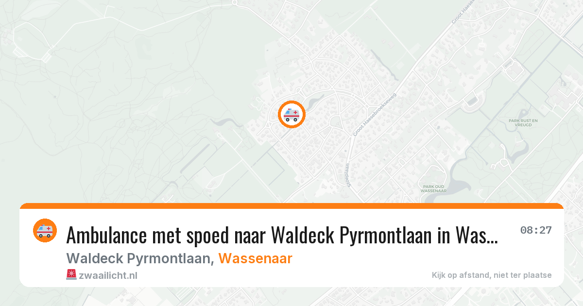 Ambulance met spoed naar Waldeck Pyrmontlaan in Wassenaar — 21 jul 2026