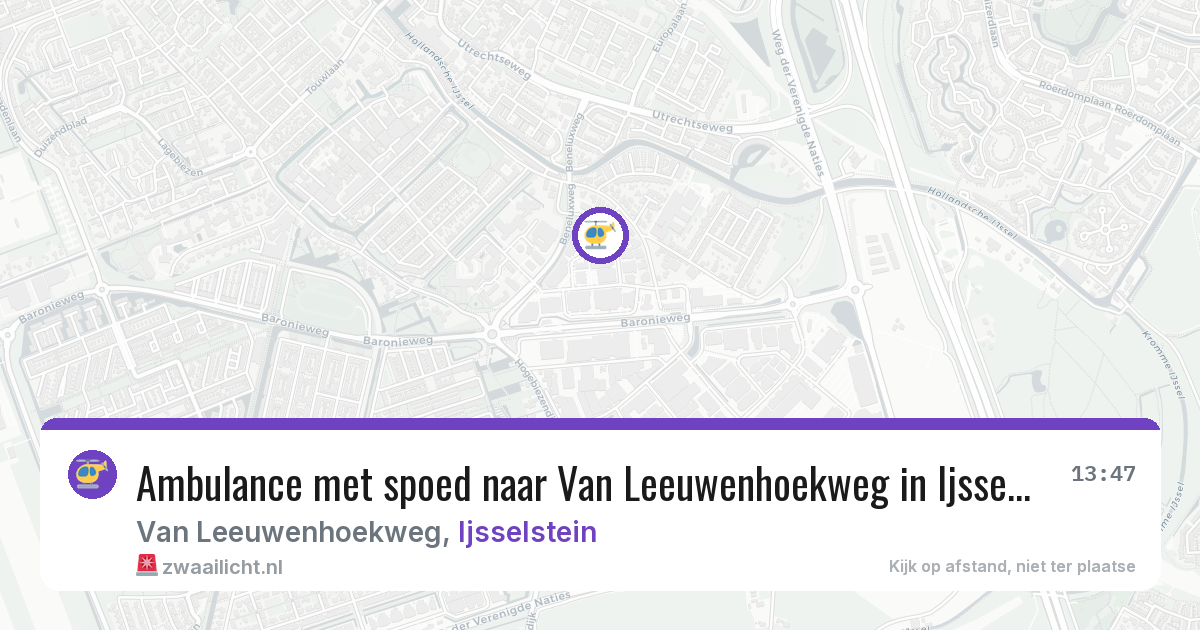 Ambulance met spoed naar Van Leeuwenhoekweg in Ijsselstein — 13 feb 2026