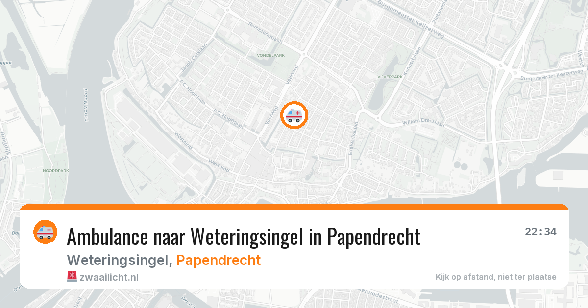 Ambulance naar Weteringsingel in Papendrecht — 16 mrt 2026