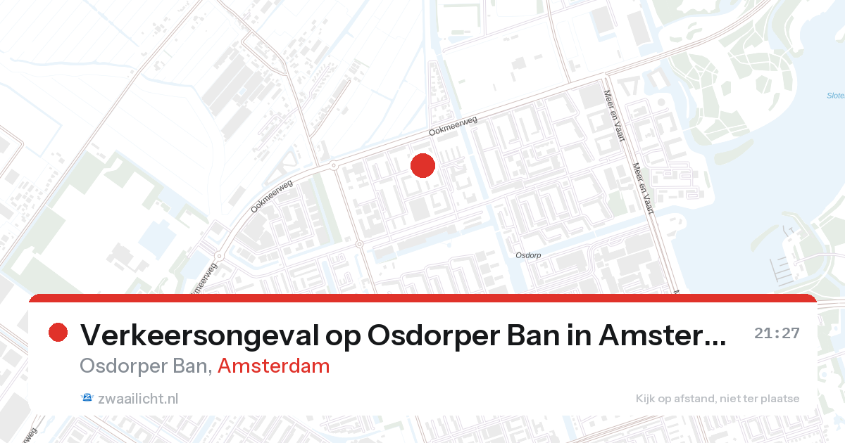 Verkeersongeval op Osdorper Ban in Amsterdam — 27 aug 2026