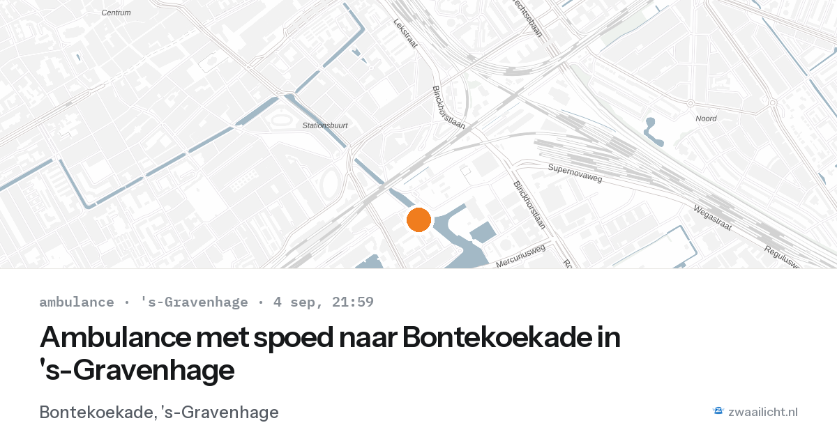 Ambulance met spoed naar Bontekoekade in 's-Gravenhage — 4 sep 2026