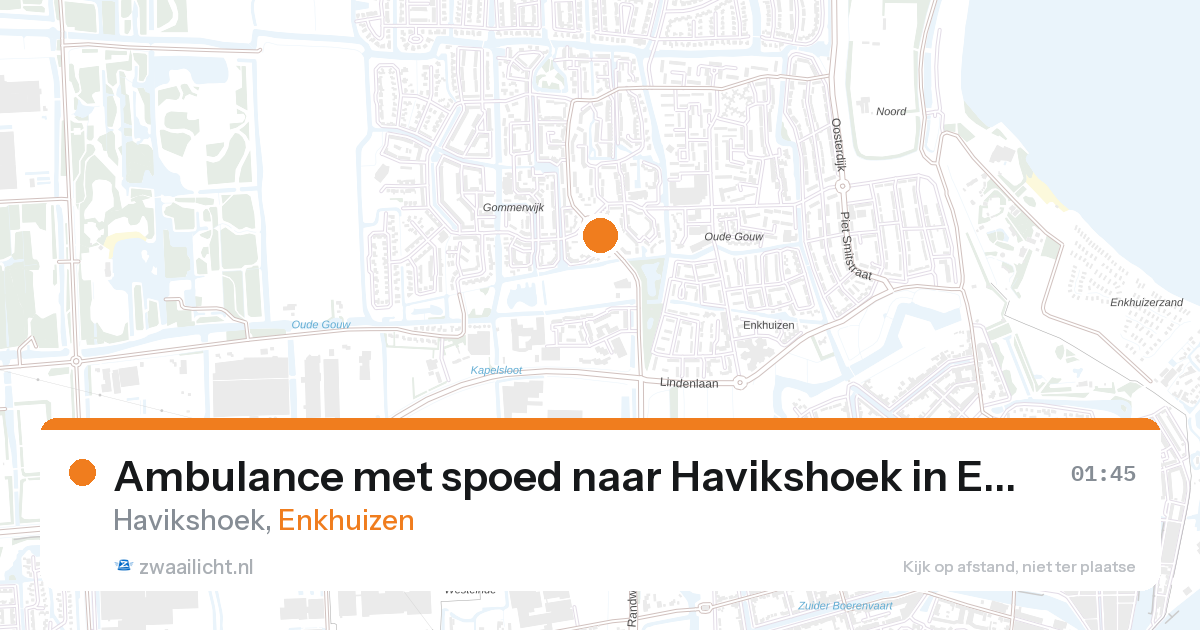 Ambulance met spoed naar Havikshoek in Enkhuizen — 25 aug 2026