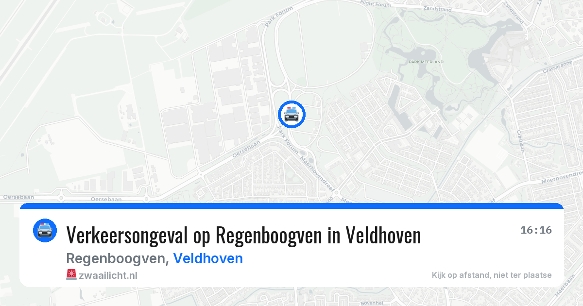 Verkeersongeval op Regenboogven in Veldhoven — 12 jul 2026