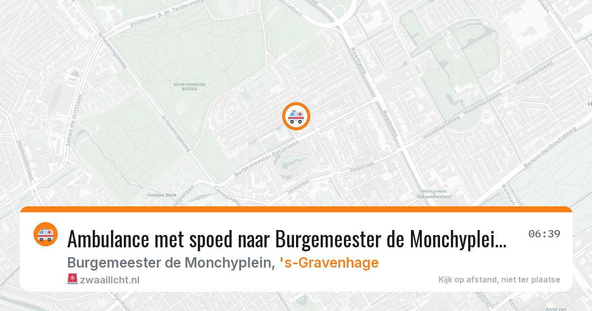 Ambulance met spoed naar Burgemeester de Monchyplein in 's-Gravenhage — 11 aug 2026
