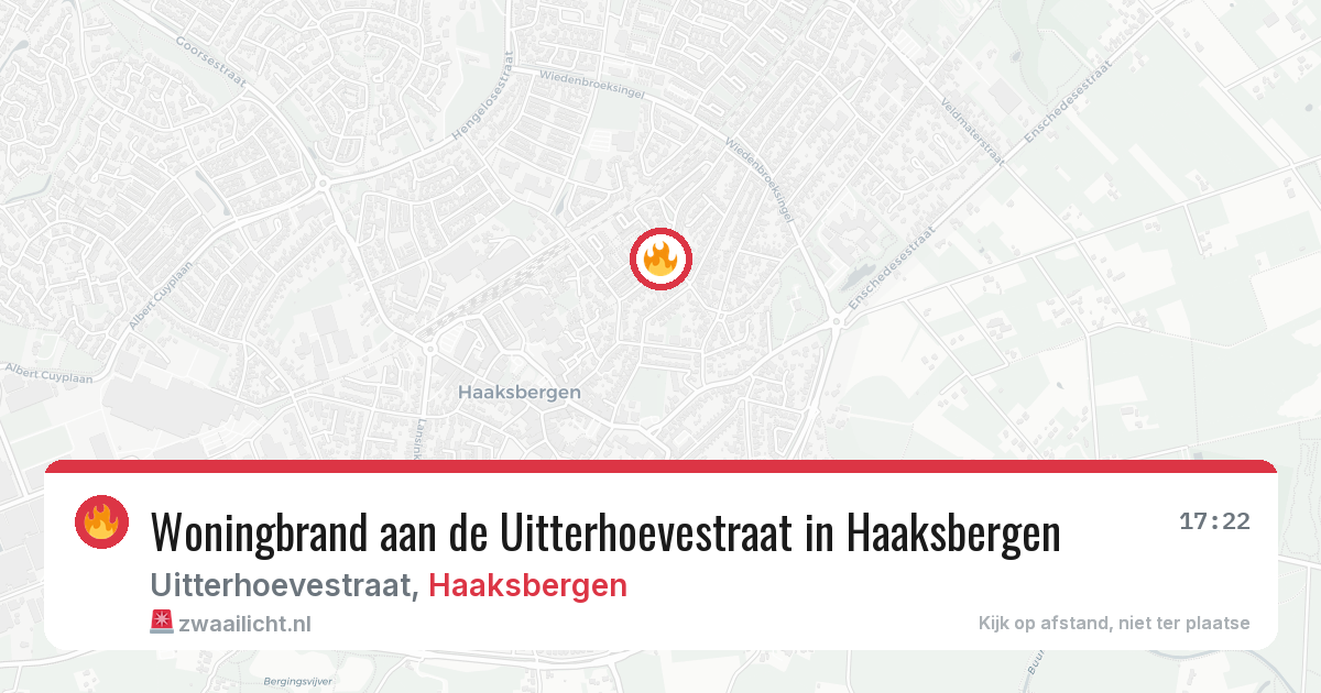 Woningbrand aan de Uitterhoevestraat in Haaksbergen — 13 mei 2026