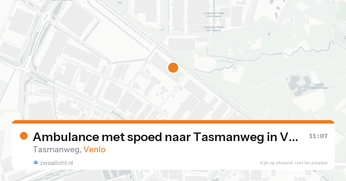 Ambulance met spoed naar Tasmanweg in Venlo — 25 aug 2026