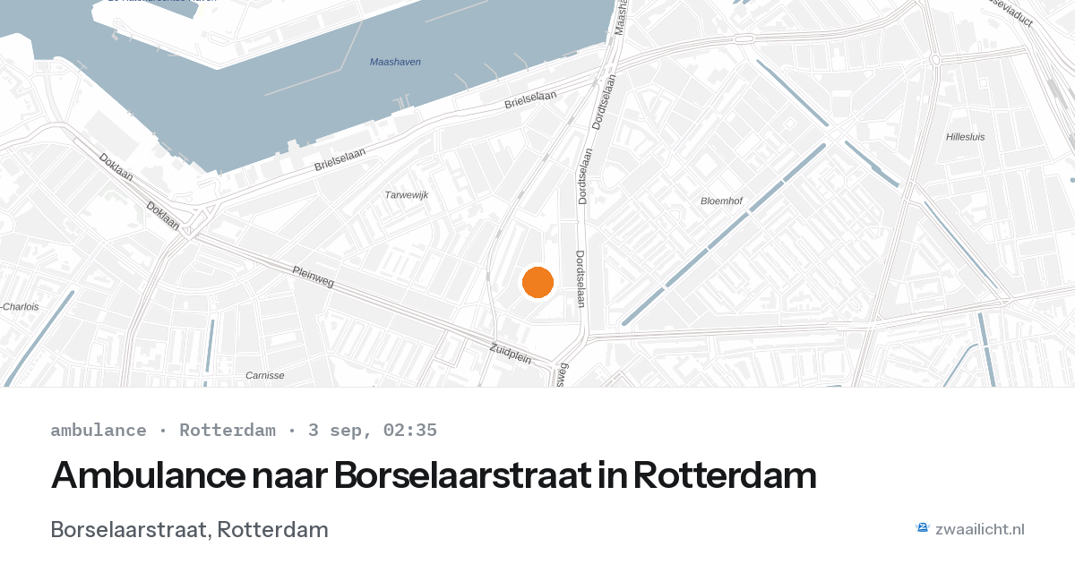 Ambulance naar Borselaarstraat in Rotterdam — 3 sep 2026