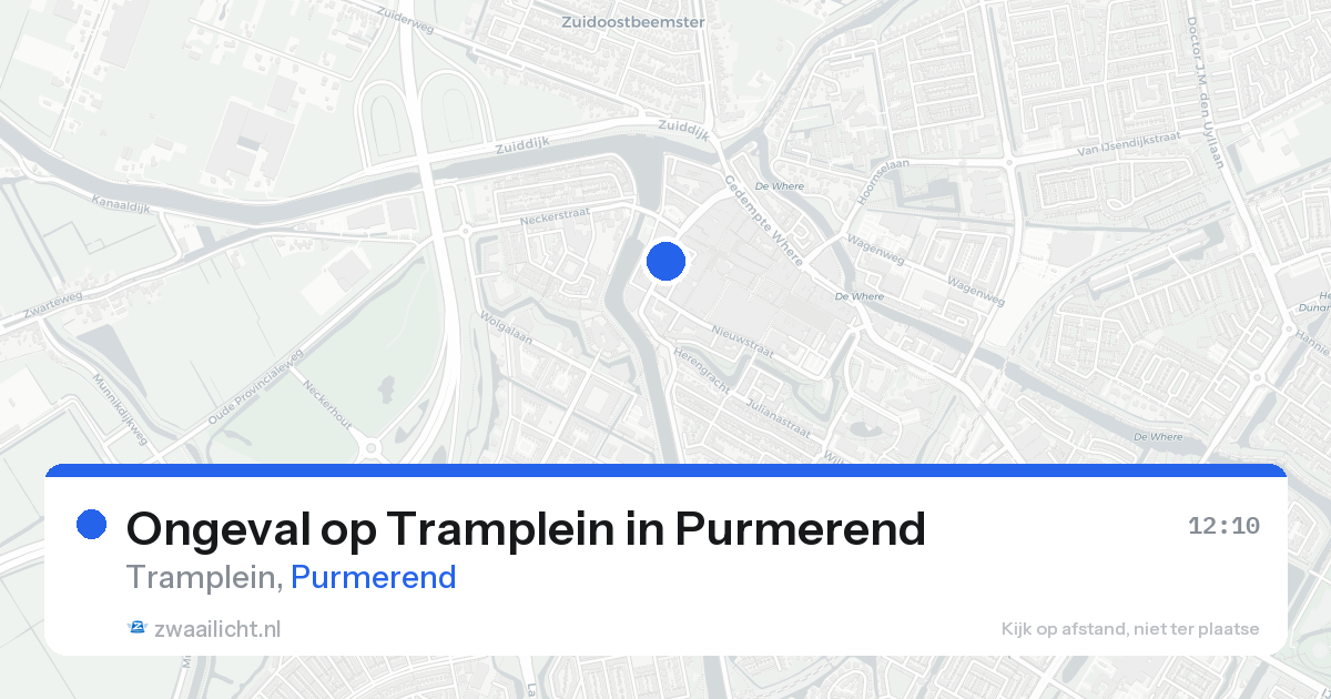 Ongeval op Tramplein in Purmerend — 15 aug 2026