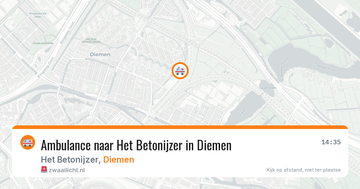 Ambulance naar Het Betonijzer in Diemen — 20 jun 2026