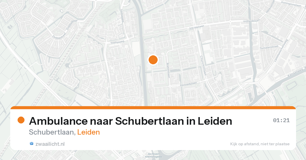 Ambulance naar Schubertlaan in Leiden — 25 aug 2026