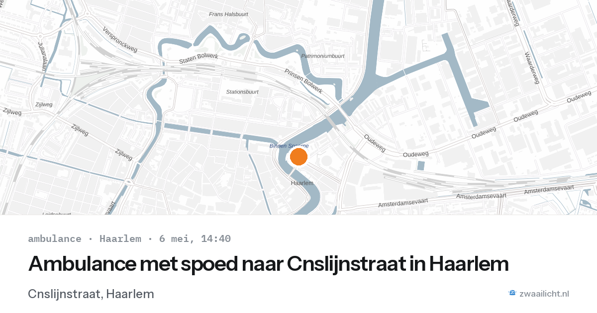 Ambulance met spoed naar Cnslijnstraat in Haarlem — 6 mei 2026