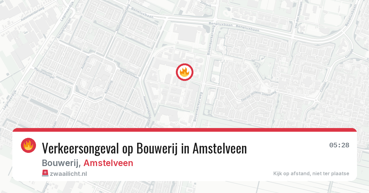 Verkeersongeval op Bouwerij in Amstelveen — 22 jun 2026