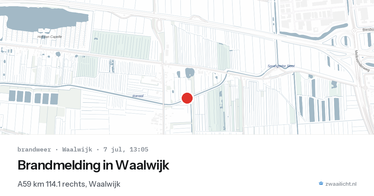 Brandmelding in Waalwijk — 7 jul 2026
