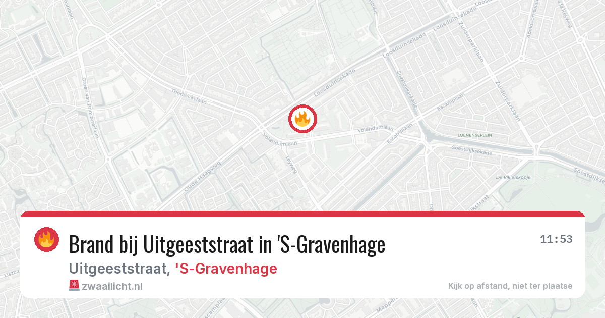 Brand bij Uitgeeststraat in 'S-Gravenhage — 12 aug 2026