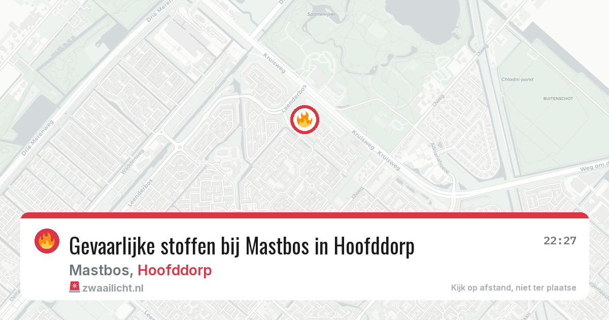 Gevaarlijke stoffen bij Mastbos in Hoofddorp — 9 jun 2026