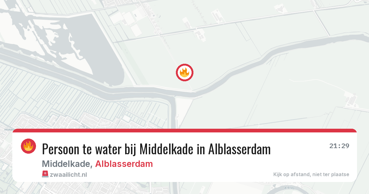 Persoon te water bij Middelkade in Alblasserdam — 29 jul 2026