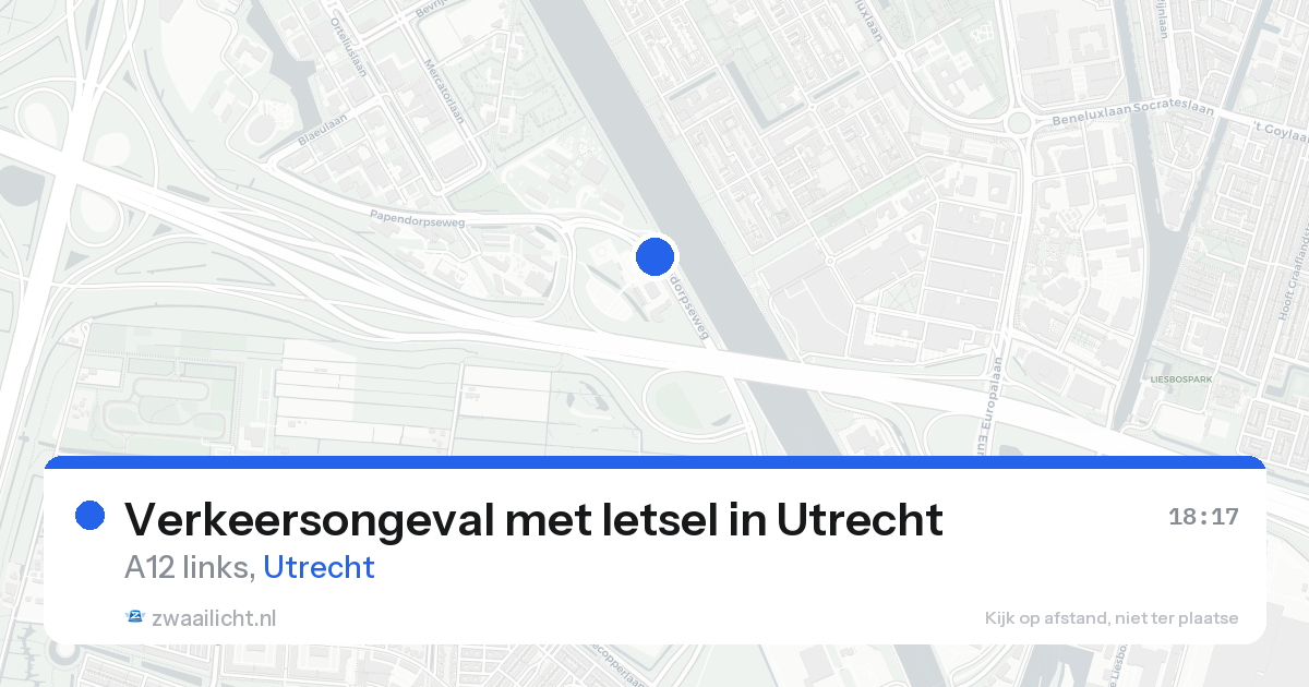 Verkeersongeval met letsel in Utrecht — 18 aug 2026