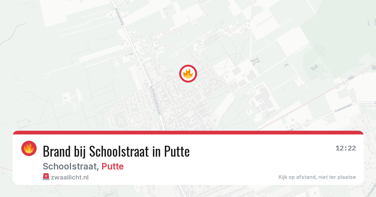 Brand bij Schoolstraat in Putte — 21 jul 2026