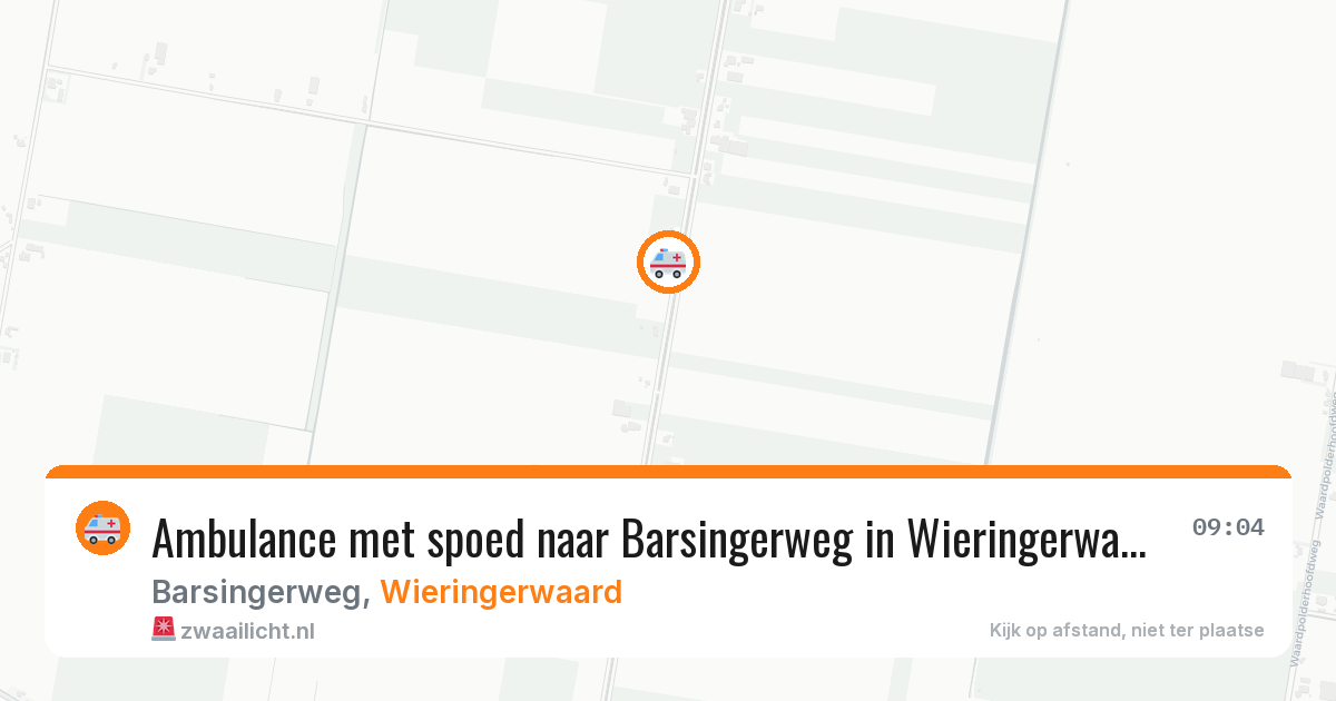 Ambulance met spoed naar Barsingerweg in Wieringerwaard — 1 jul 2026