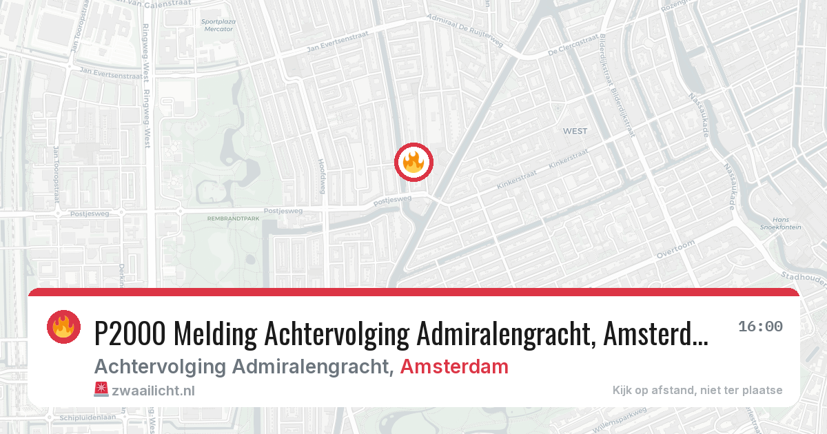 P2000 Melding Achtervolging Admiralengracht, Amsterdam — 8 feb 2026