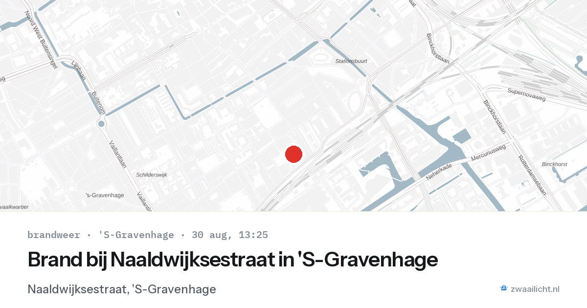 Brand bij Naaldwijksestraat in 'S-Gravenhage — 30 aug 2026