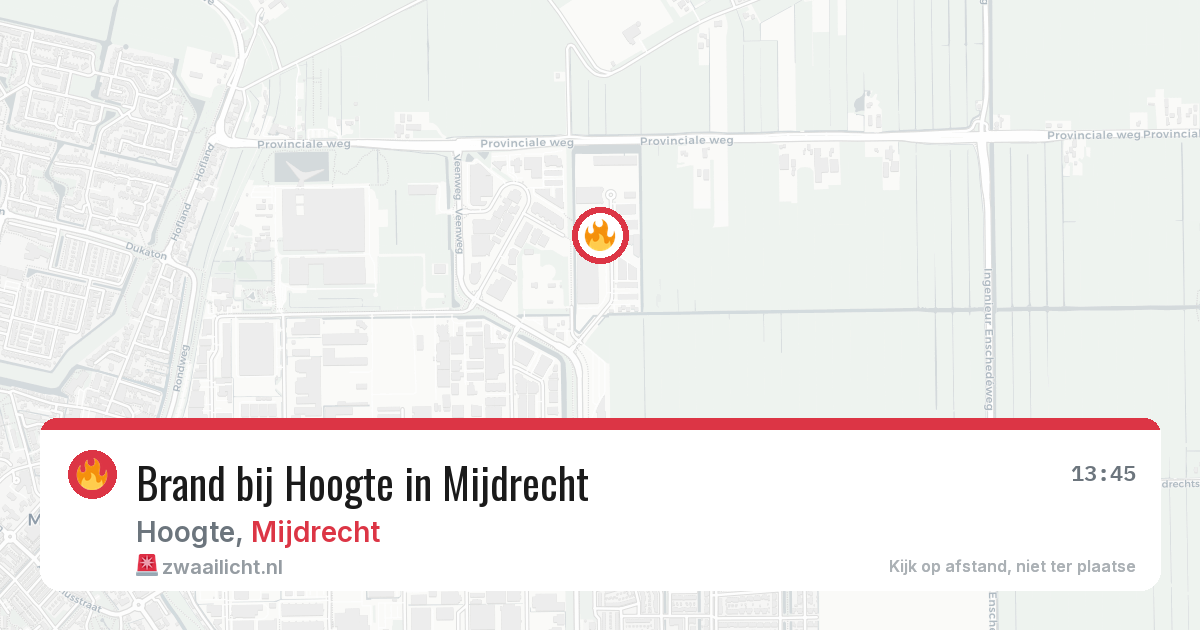 Brand bij Hoogte in Mijdrecht — 20 mei 2026