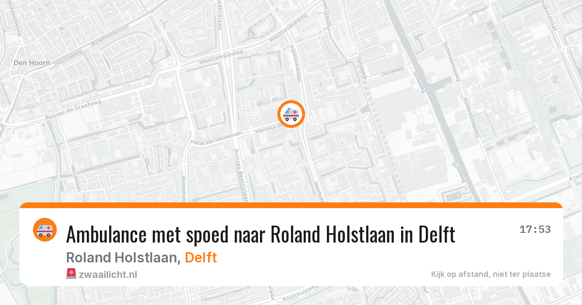 Ambulance met spoed naar Roland Holstlaan in Delft — 6 mei 2026