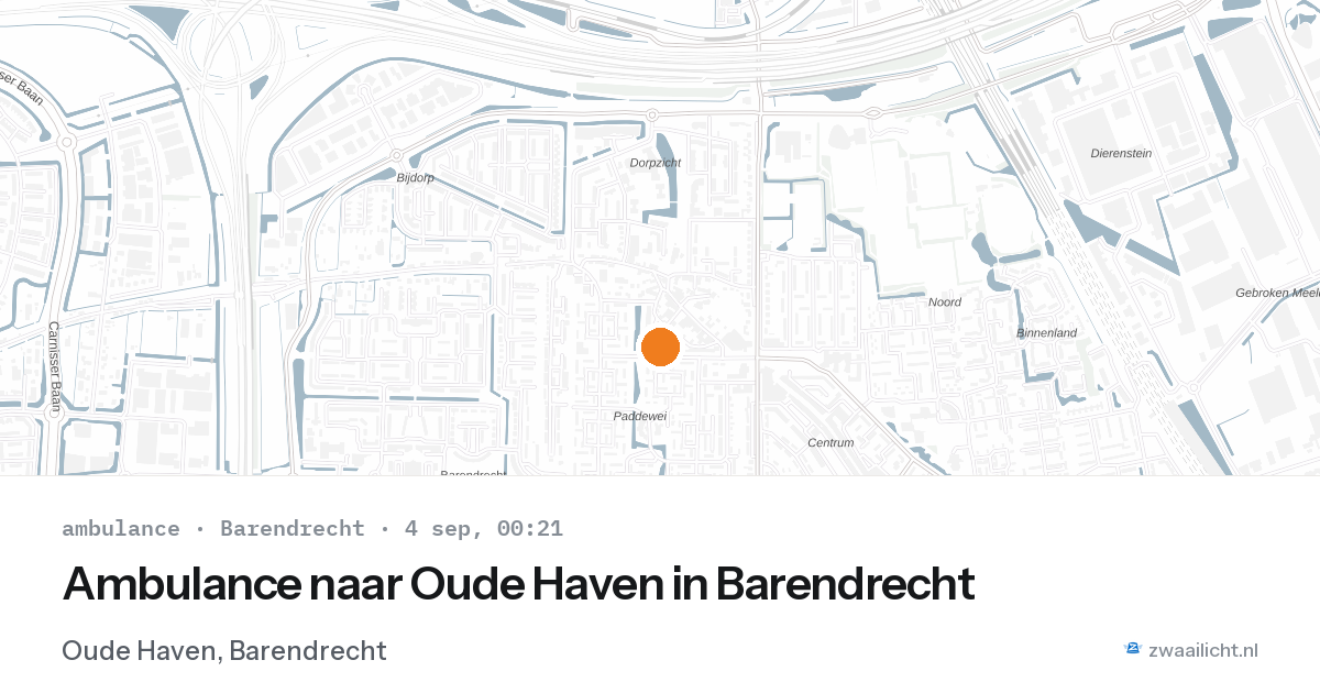 Ambulance naar Oude Haven in Barendrecht — 3 sep 2026