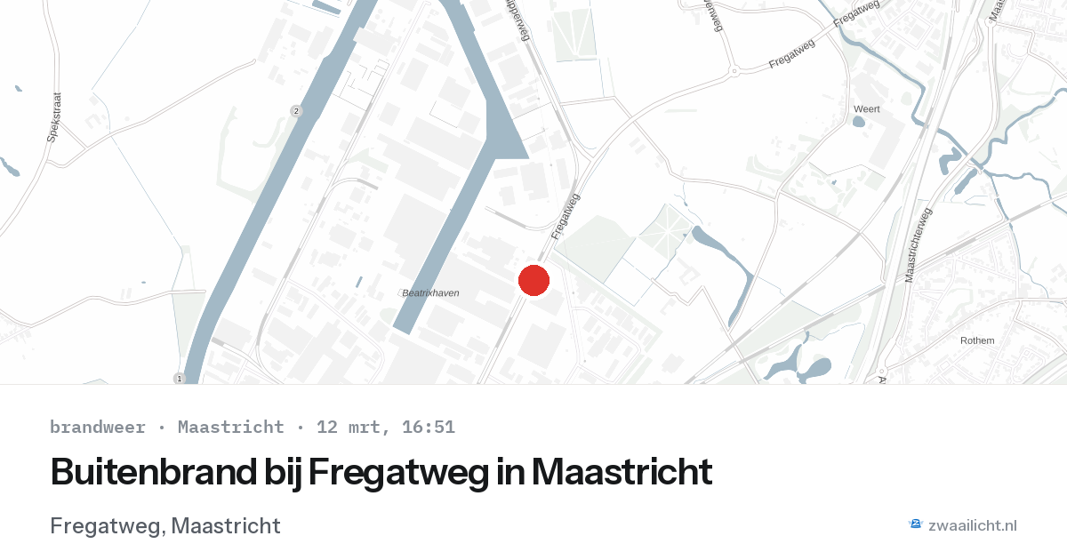 Buitenbrand bij Fregatweg in Maastricht — 12 mrt 2026