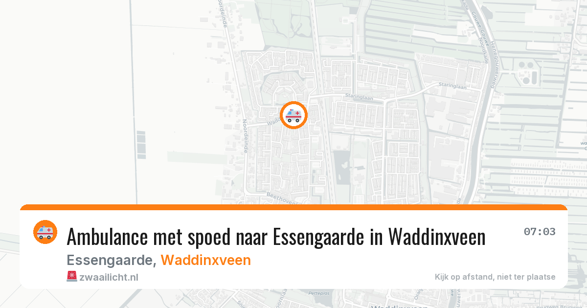Ambulance met spoed naar Essengaarde in Waddinxveen — 10 aug 2026