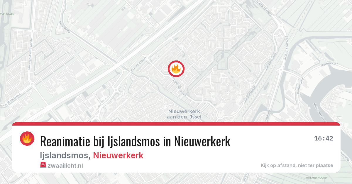 Reanimatie bij Ijslandsmos in Nieuwerkerk — 8 jun 2026