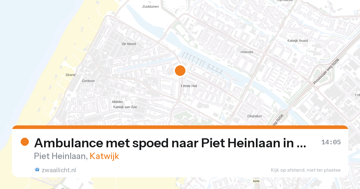 Ambulance met spoed naar Piet Heinlaan in Katwijk — 22 apr 2026