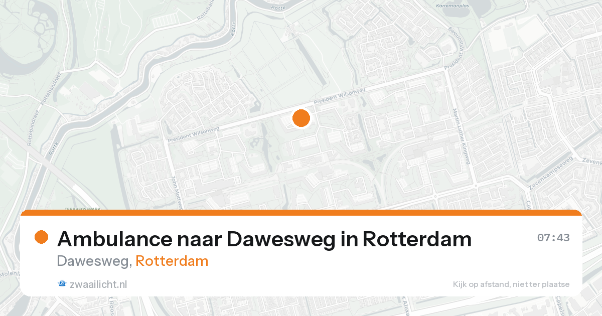 Ambulance naar Dawesweg in Rotterdam — 24 aug 2026