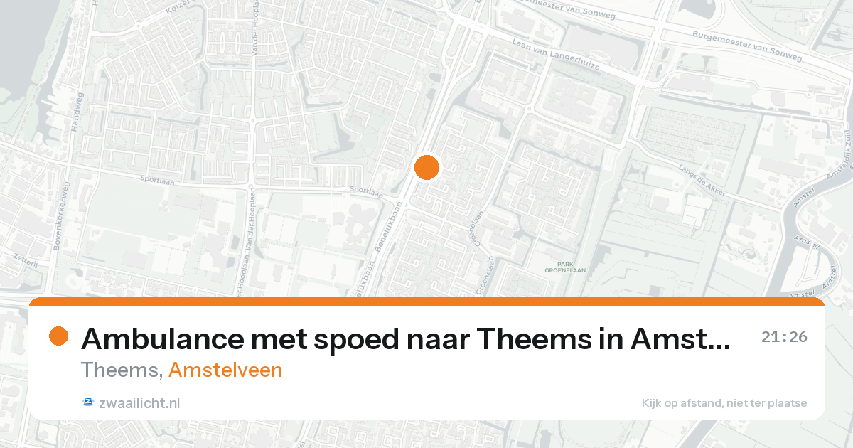 Ambulance met spoed naar Theems in Amstelveen — 21 aug 2026