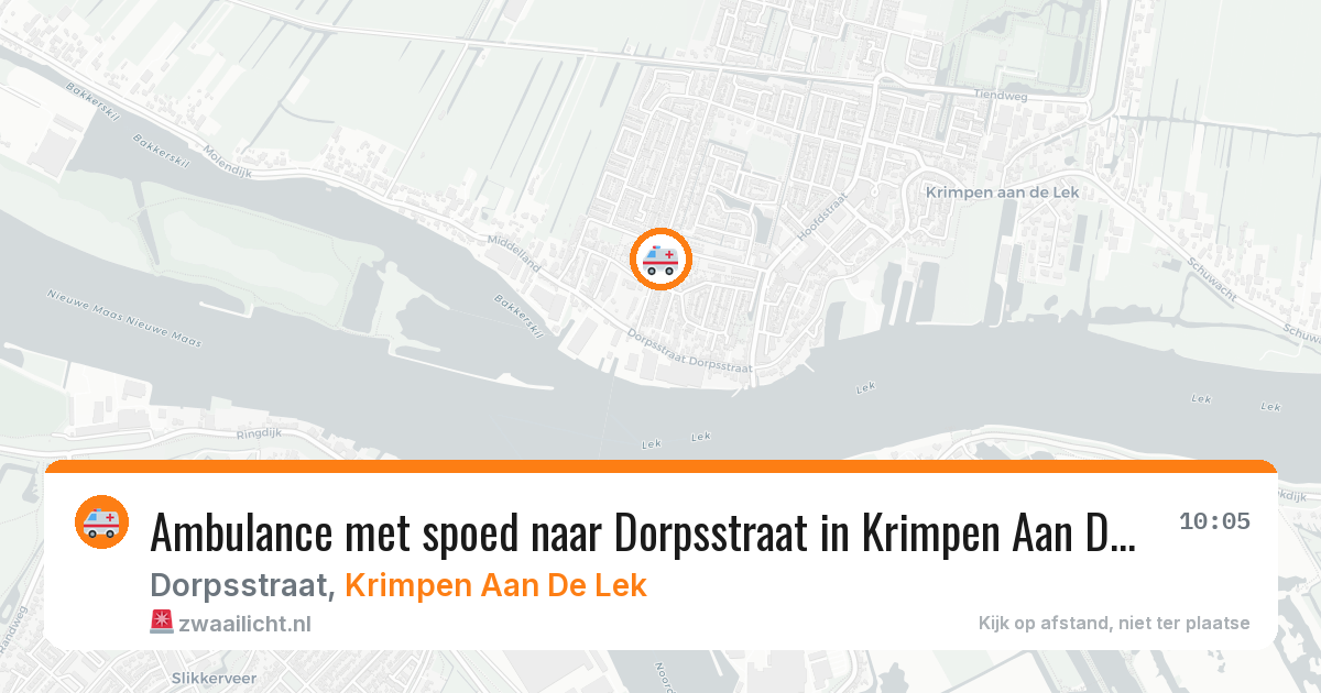 Ambulance met spoed naar Dorpsstraat in Krimpen Aan De Lek — 16 mei 2026